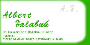 albert halabuk business card